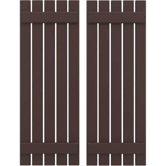 Ekena Millwork 19.5-in W x 69-in H Raisin Brown Board and batten Wood Exterior Shutters ( 2 -Pack )