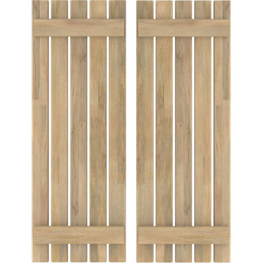 Ekena Millwork 19.5-in W x 54-in H Unfinished Paintable/Stainable Board and batten Spaced Wood Exterior Shutters ( 2 -Pack )