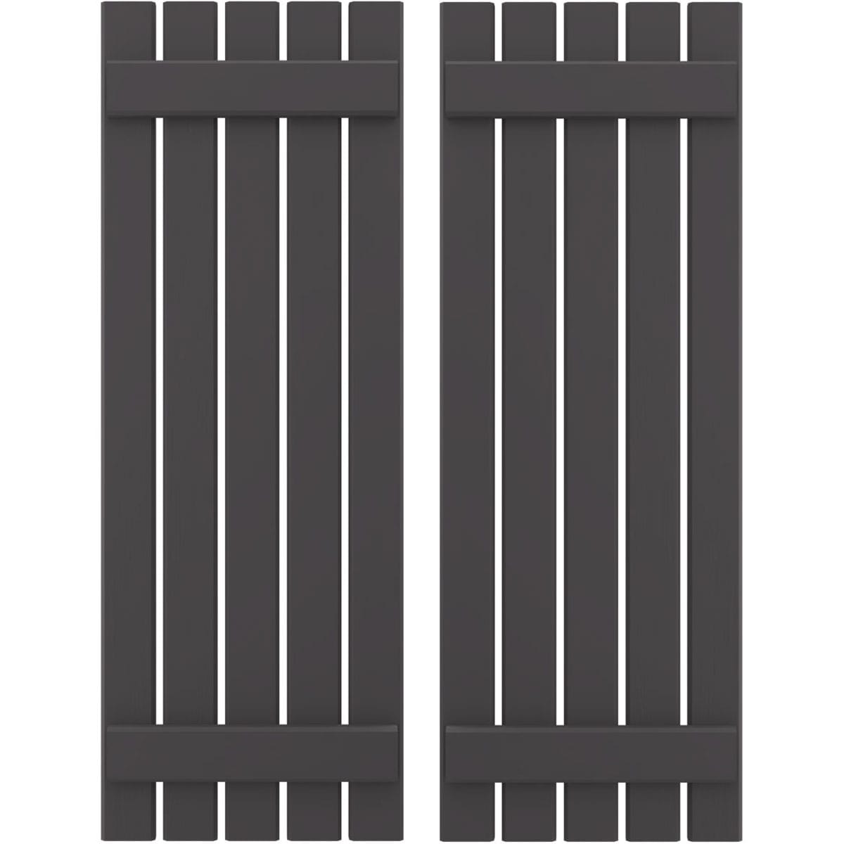 Ekena Millwork 19.5-in W x 48-in H Shadow Mountain Board and batten Spaced with z-bar Wood Exterior Shutters ( 2 -Pack )