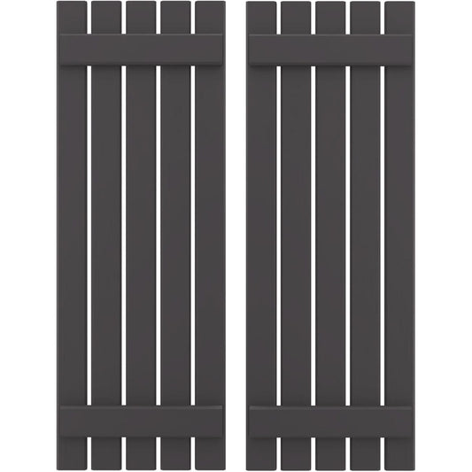 Ekena Millwork 19.5-in W x 48-in H Shadow Mountain Board and batten Spaced with z-bar Wood Exterior Shutters ( 2 -Pack )