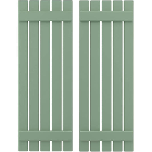 Ekena Millwork 19.5-in W x 49-in H Track Green Board and batten Wood Exterior Shutters ( 2 -Pack )