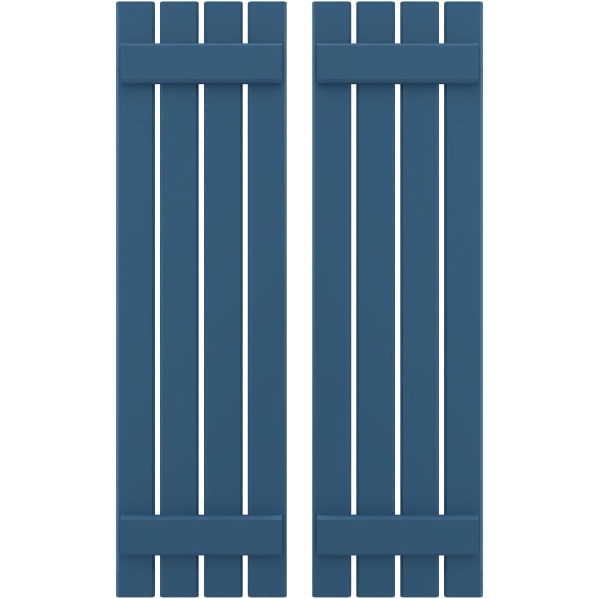 Ekena Millwork 15.5-in W x 80-in H Sojourn Blue Board and batten Framed Wood Exterior Shutters ( 2 -Pack )