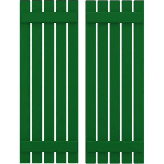 Ekena Millwork 19.5-in W x 76-in H Viridian Green Board and batten Spaced Wood Exterior Shutters ( 2 -Pack )