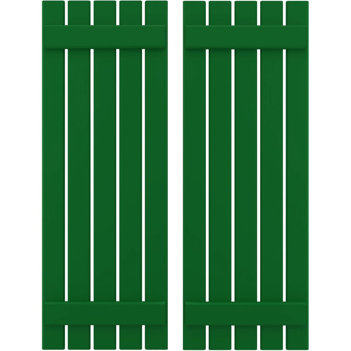 Ekena Millwork 19.5-in W x 63-in H Viridian Green Board and batten Wood Exterior Shutters ( 2 -Pack )