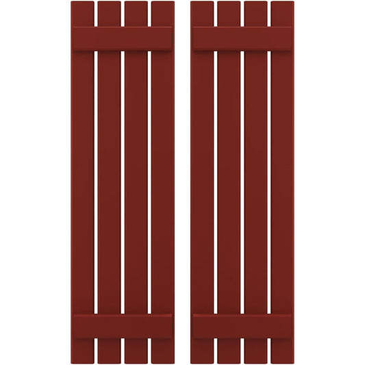 Ekena Millwork 15.5-in W x 61-in H Pepper Red Board and batten Z-bar Wood Exterior Shutters ( 2 -Pack )
