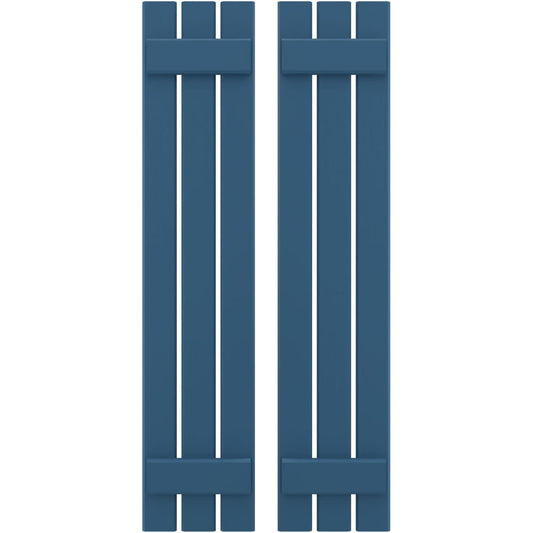 Ekena Millwork 11.5-in W x 73-in H Sojourn Blue Board and batten Wood Exterior Shutters ( 2 -Pack )