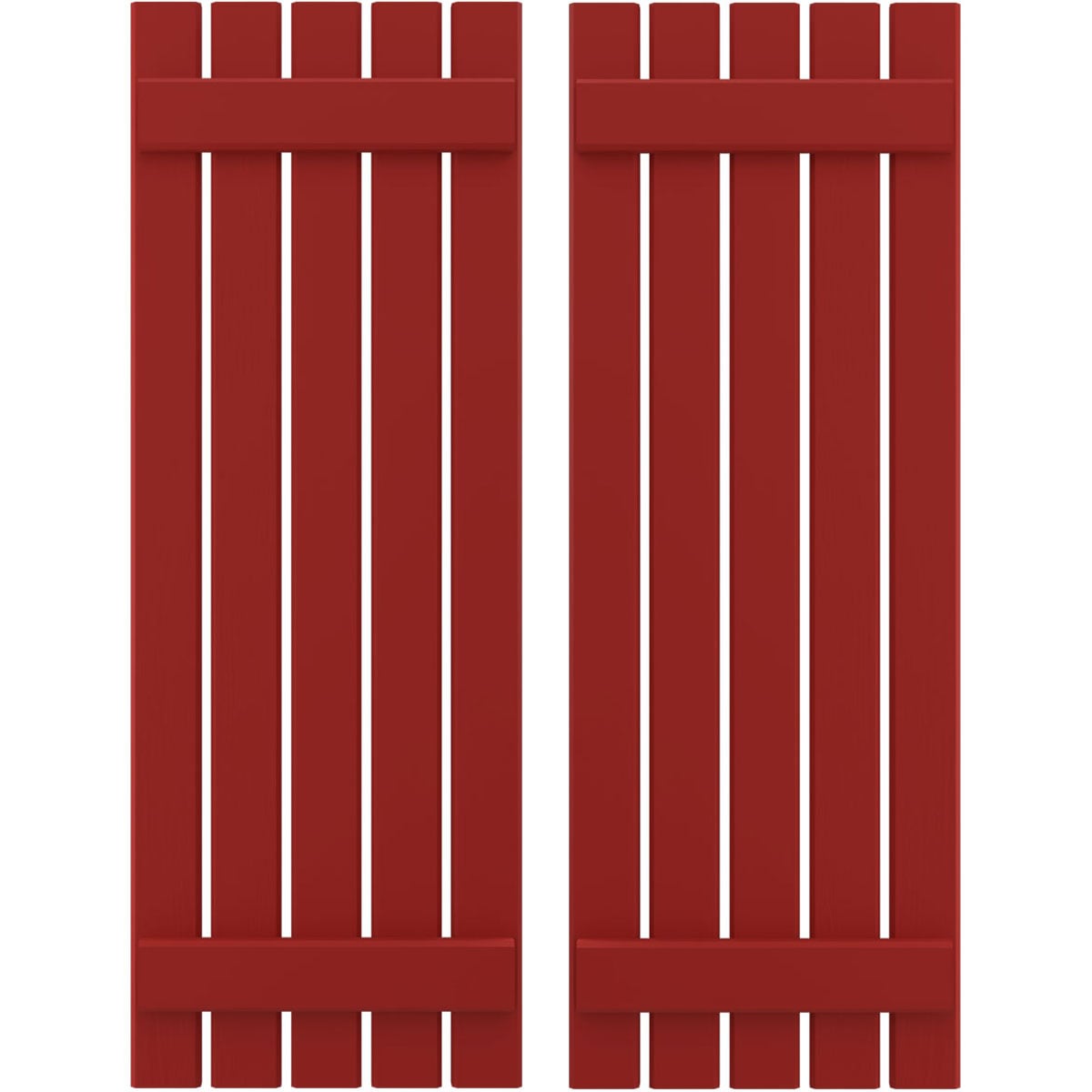 Ekena Millwork 19.5-in W x 44-in H Fire Red Board and batten Spaced Wood Exterior Shutters ( 2 -Pack )