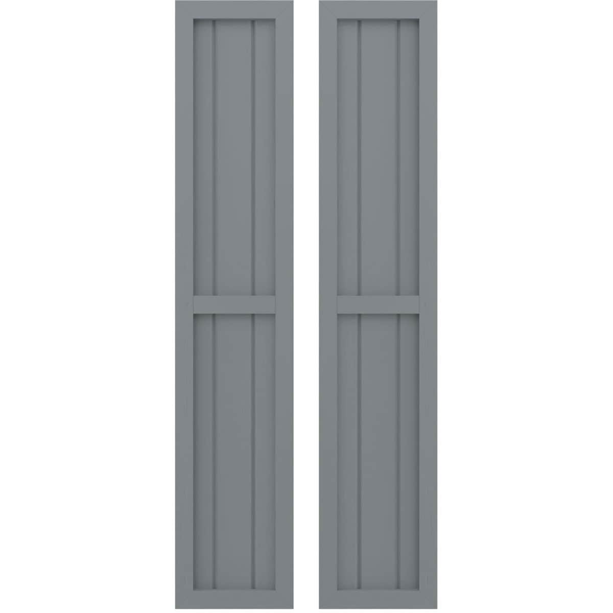 Ekena Millwork 10.5-in W x 83-in H Ocean Swell Paintable/Stainable Board and batten Wood Exterior Shutters ( 2 -Pack )