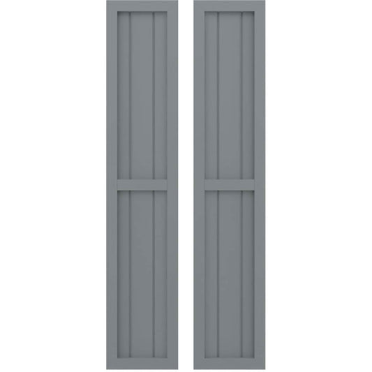 Ekena Millwork 10.5-in W x 83-in H Ocean Swell Paintable/Stainable Board and batten Wood Exterior Shutters ( 2 -Pack )