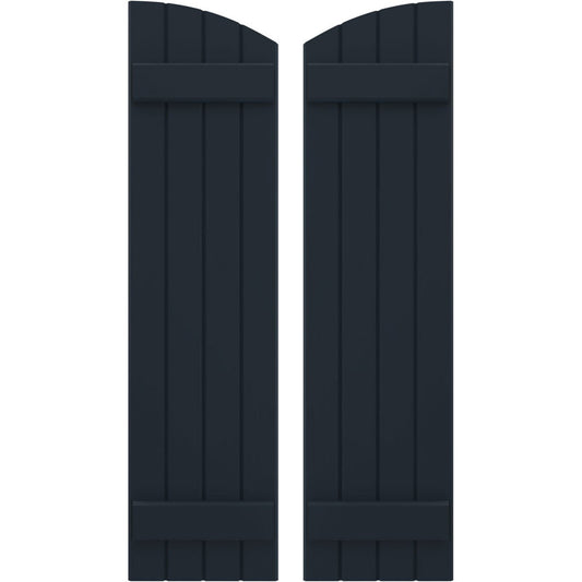 Ekena Millwork 14-in W x 80-in H Starless Night Blue Paintable/Stainable Board and batten Spaced Wood Exterior Shutters ( 2 -Pack )