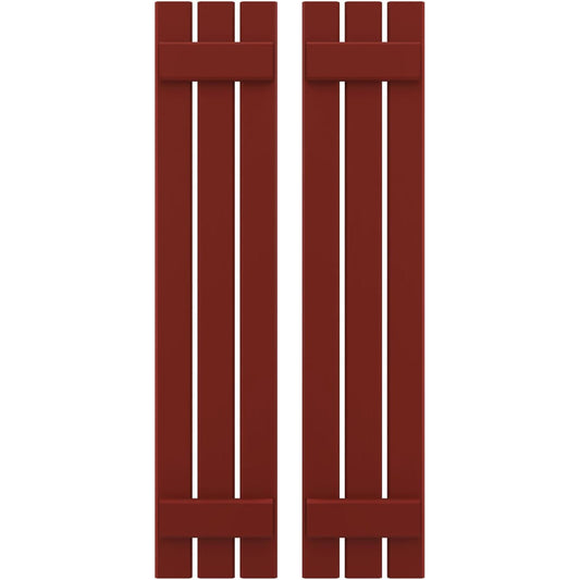 Ekena Millwork 11.5-in W x 61-in H Pepper Red Board and batten Wood Exterior Shutters ( 2 -Pack )
