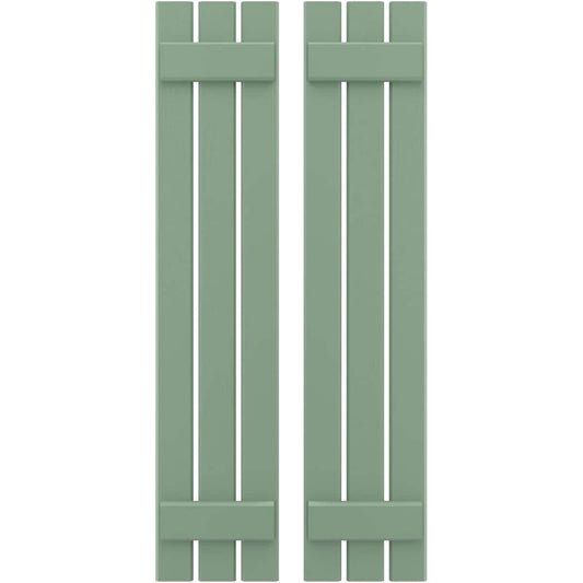 Ekena Millwork 11.5-in W x 61-in H Track Green Board and batten Wood Exterior Shutters ( 2 -Pack )