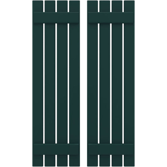 Ekena Millwork 15.5-in W x 79-in H Thermal Green Board and batten Spaced Wood Exterior Shutters ( 2 -Pack )