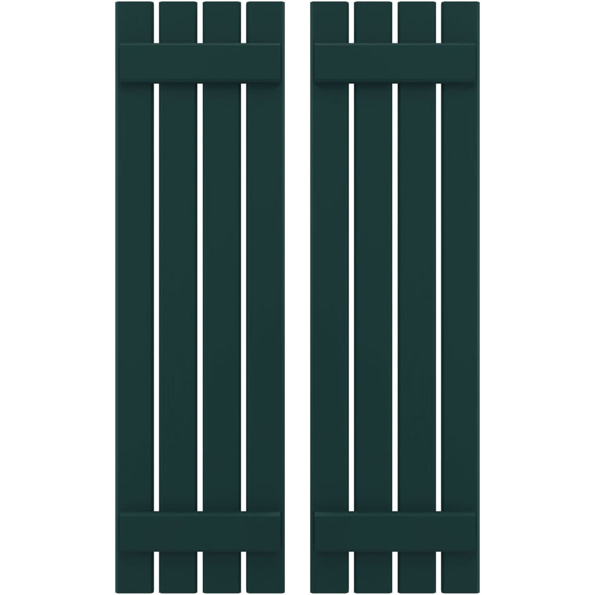 Ekena Millwork 15.5-in W x 76-in H Thermal Green Board and batten Spaced with z-bar Wood Exterior Shutters ( 2 -Pack )