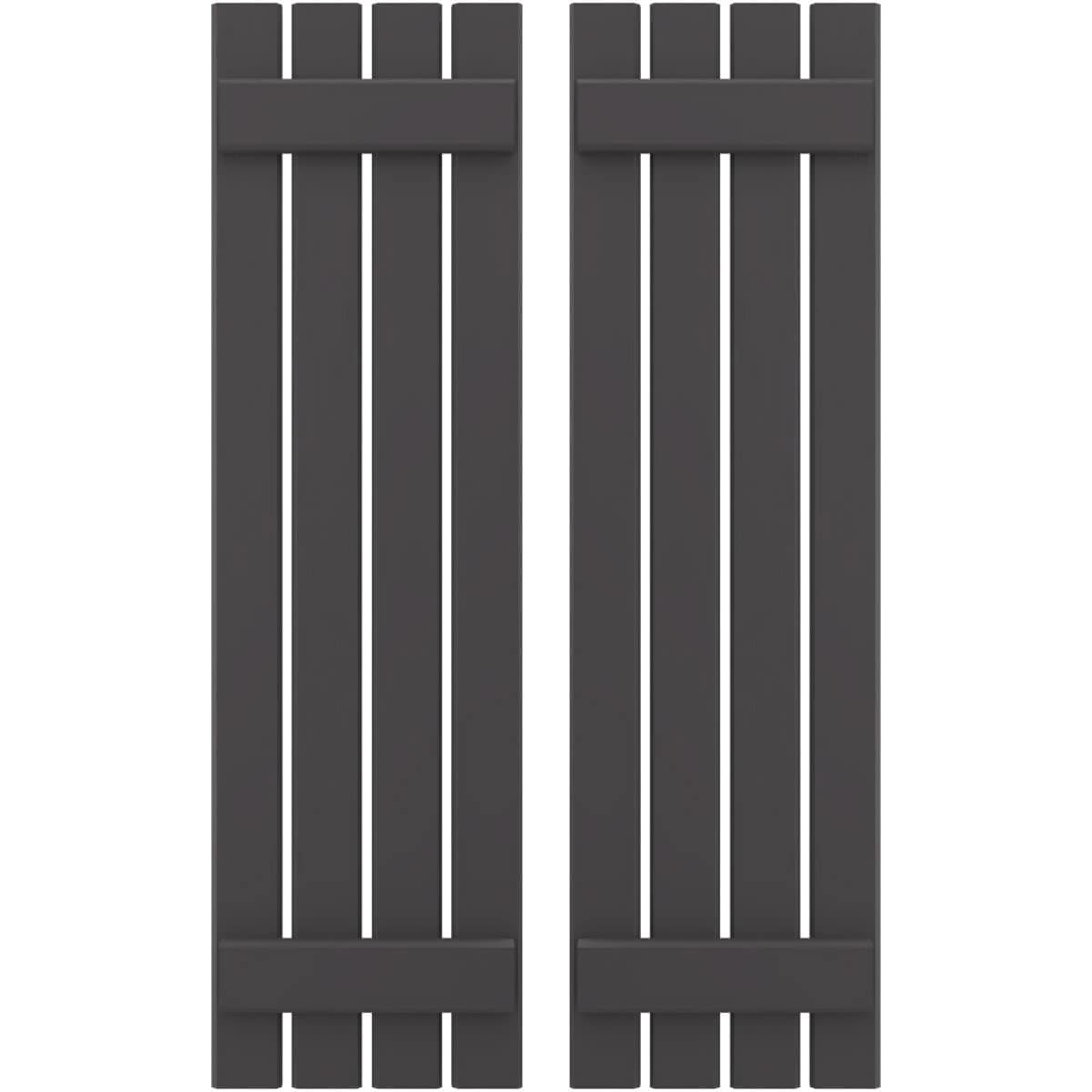 Ekena Millwork 15.5-in W x 59-in H Shadow Mountain Board and batten Wood Exterior Shutters ( 2 -Pack )