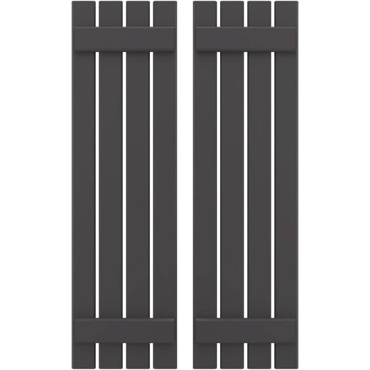 Ekena Millwork 15.5-in W x 79-in H Shadow Mountain Board and batten Spaced Wood Exterior Shutters ( 2 -Pack )