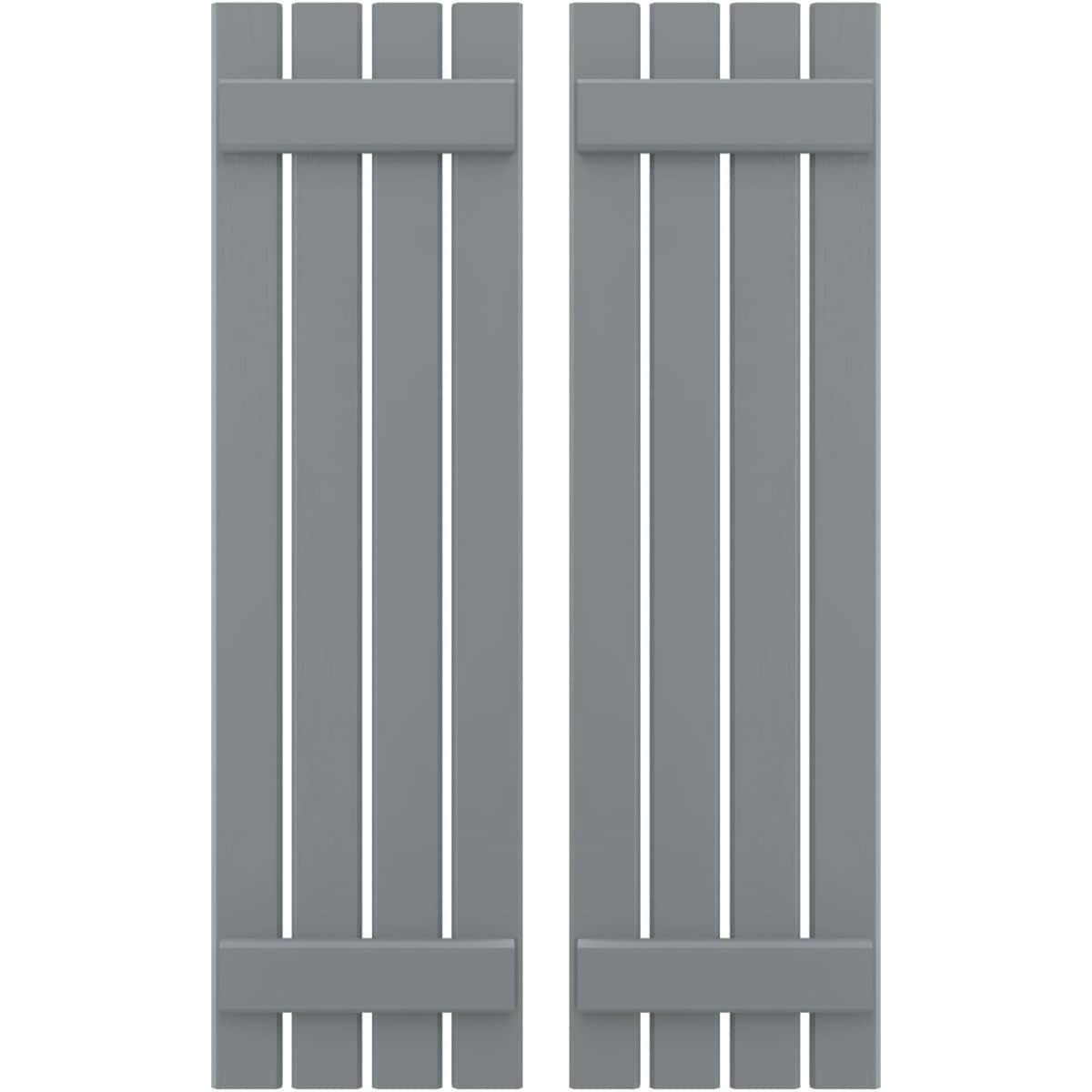 Ekena Millwork 15.5-in W x 43-in H Ocean Swell Board and batten Spaced with z-bar Wood Exterior Shutters ( 2 -Pack )