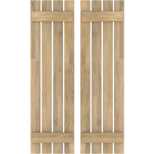 Ekena Millwork 15.5-in W x 67-in H Unfinished Paintable/Stainable Board and batten Wood Exterior Shutters ( 2 -Pack )