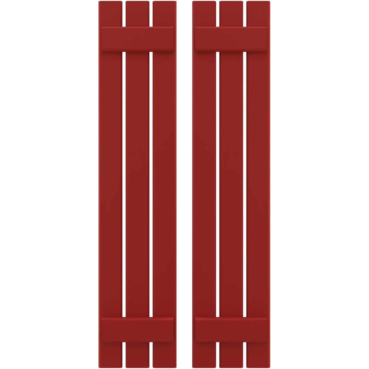 Ekena Millwork 11.5-in W x 63-in H Fire Red Board and batten Spaced Wood Exterior Shutters ( 2 -Pack )