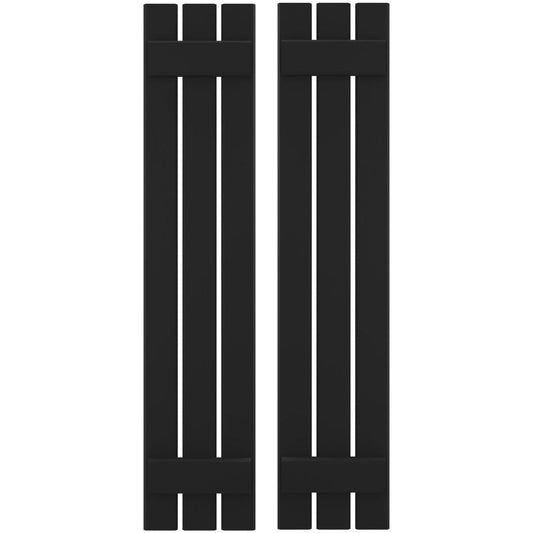 Ekena Millwork 11.5-in W x 61-in H Black Board and batten Spaced Wood Exterior Shutters ( 2 -Pack )