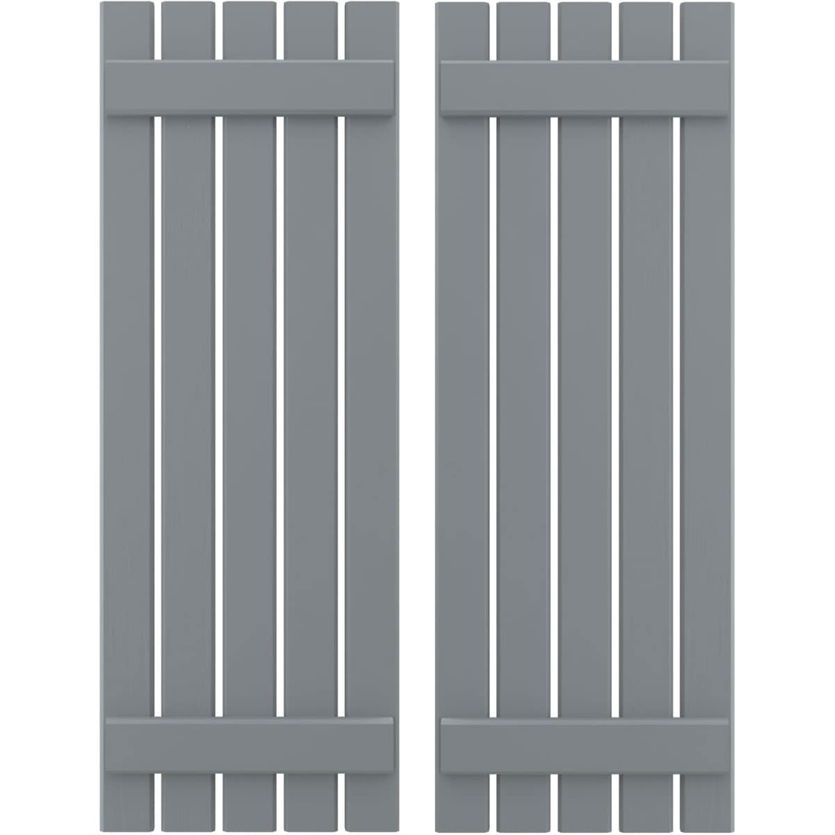 Ekena Millwork 19.5-in W x 61-in H Ocean Swell Board and batten Spaced with z-bar Wood Exterior Shutters ( 2 -Pack )