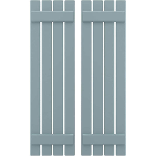 Ekena Millwork 15.5-in W x 45-in H Peaceful Blue Board and batten Wood Exterior Shutters ( 2 -Pack )