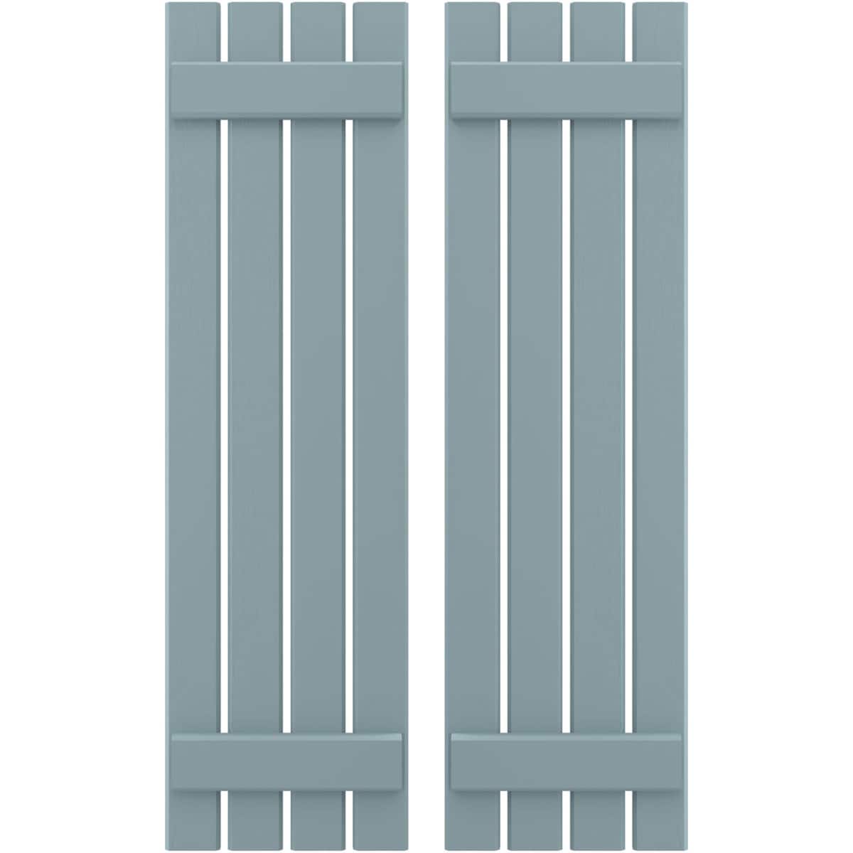 Ekena Millwork 15.5-in W x 72-in H Peaceful Blue Board and batten Framed Wood Exterior Shutters ( 2 -Pack )