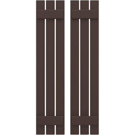 Ekena Millwork 11.5-in W x 76-in H Raisin Brown Board and batten Spaced with z-bar Wood Exterior Shutters ( 2 -Pack )