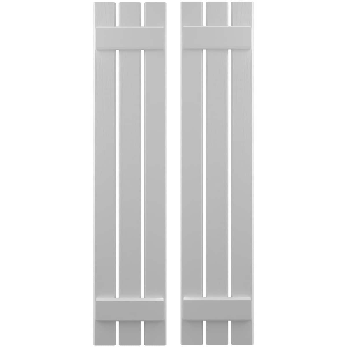 Ekena Millwork 11.5-in W x 72-in H Primed Paintable/Stainable Board and batten Spaced Wood Exterior Shutters ( 2 -Pack )