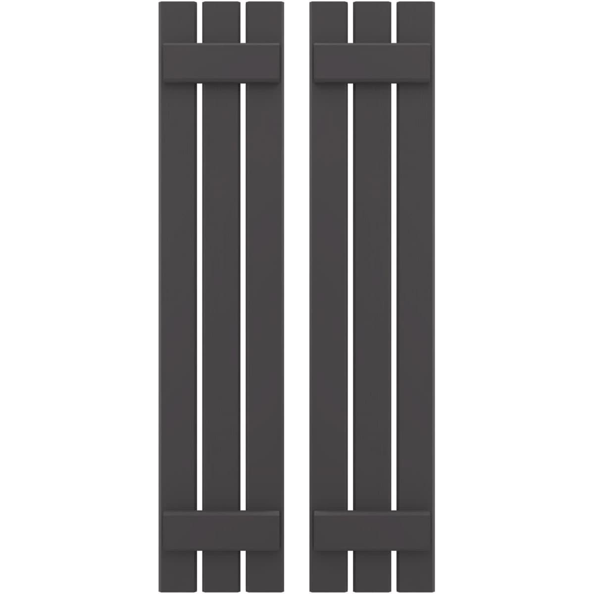 Ekena Millwork 11.5-in W x 74-in H Shadow Mountain Board and batten Z-bar Wood Exterior Shutters ( 2 -Pack )