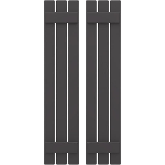 Ekena Millwork 11.5-in W x 74-in H Shadow Mountain Board and batten Z-bar Wood Exterior Shutters ( 2 -Pack )