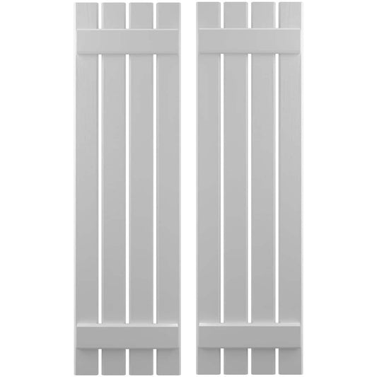 Ekena Millwork 15.5-in W x 83-in H Primed Paintable/Stainable Board and batten Z-bar Wood Exterior Shutters ( 2 -Pack )