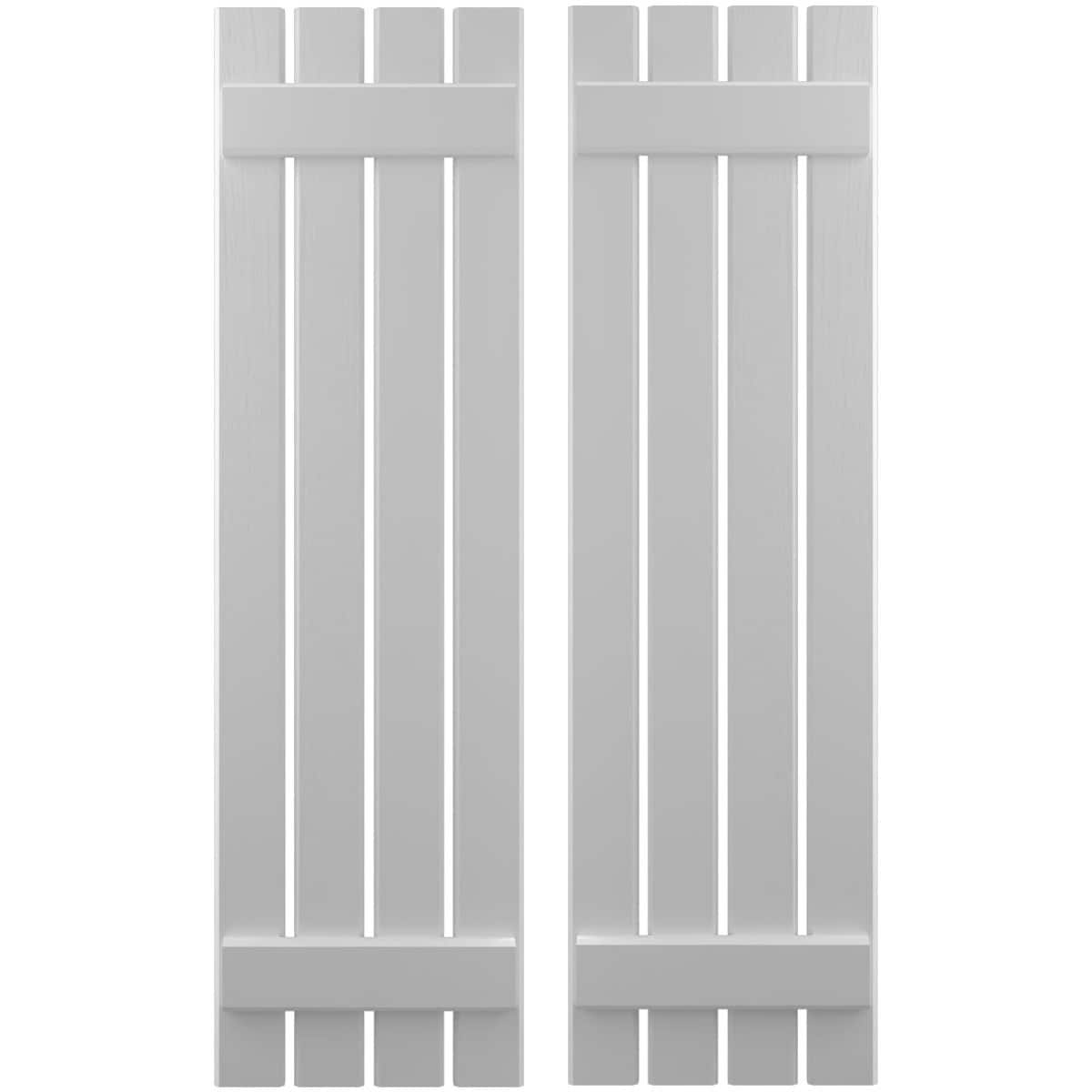 Ekena Millwork 15.5-in W x 80-in H Primed Paintable/Stainable Board and batten Spaced with z-bar Wood Exterior Shutters ( 2 -Pack )