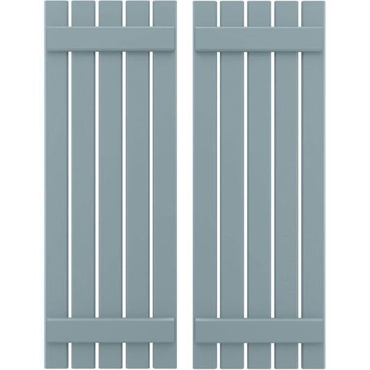 Ekena Millwork 19.5-in W x 58-in H Peaceful Blue Board and batten Wood Exterior Shutters ( 2 -Pack )
