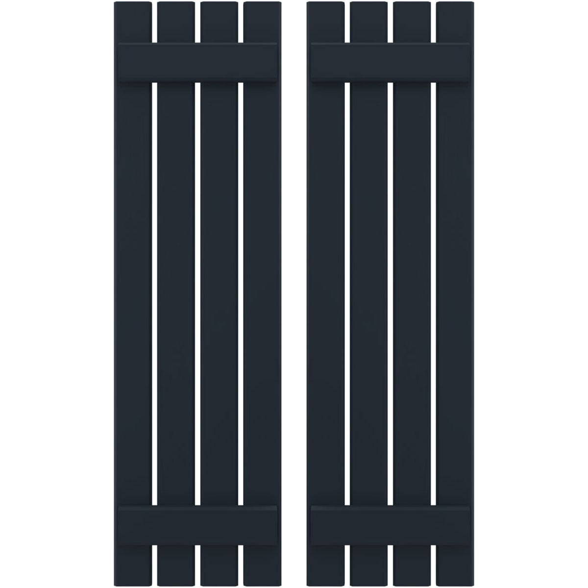 Ekena Millwork 15.5-in W x 49-in H Starless Night Blue Board and batten Wood Exterior Shutters ( 2 -Pack )