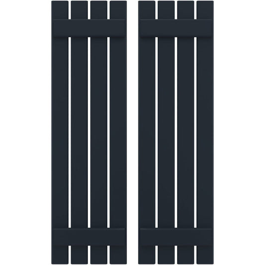 Ekena Millwork 15.5-in W x 43-in H Starless Night Blue Board and batten Wood Exterior Shutters ( 2 -Pack )
