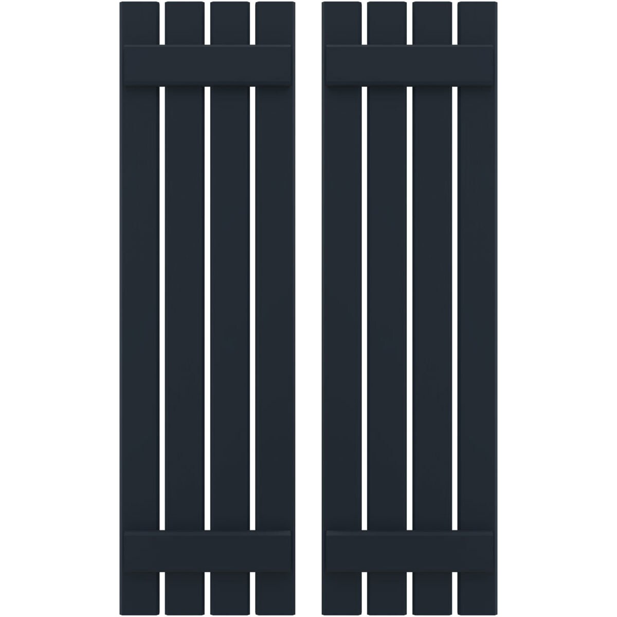 Ekena Millwork 15.5-in W x 40-in H Starless Night Blue Board and batten Wood Exterior Shutters ( 2 -Pack )