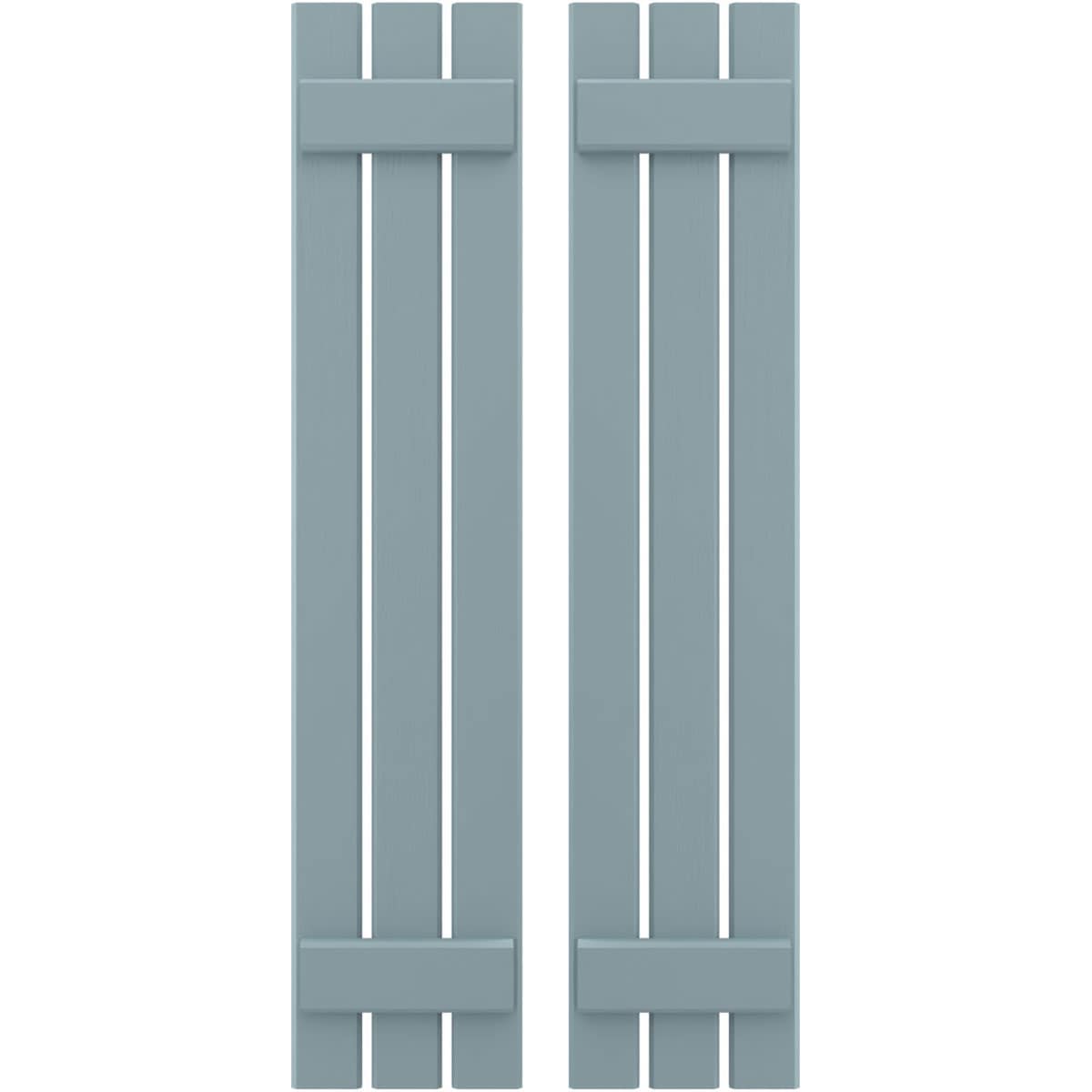 Ekena Millwork 11.5-in W x 61-in H Peaceful Blue Board and batten Framed Wood Exterior Shutters ( 2 -Pack )