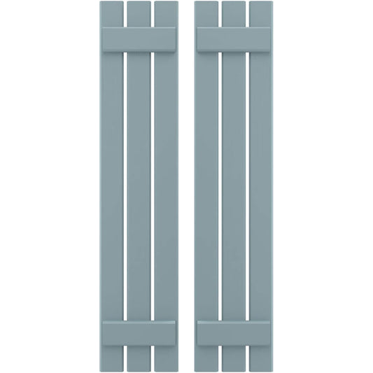 Ekena Millwork 11.5-in W x 61-in H Peaceful Blue Board and batten Framed Wood Exterior Shutters ( 2 -Pack )