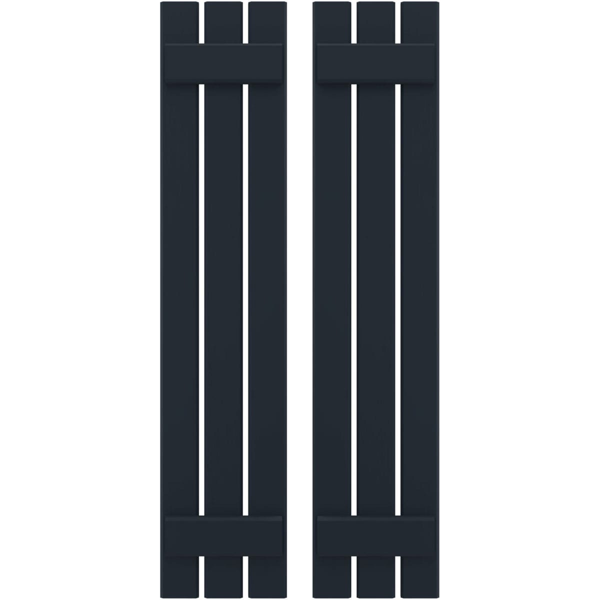 Ekena Millwork 11.5-in W x 71-in H Starless Night Blue Board and batten Spaced with z-bar Wood Exterior Shutters ( 2 -Pack )