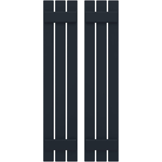Ekena Millwork 11.5-in W x 48-in H Starless Night Blue Board and batten Spaced Wood Exterior Shutters ( 2 -Pack )