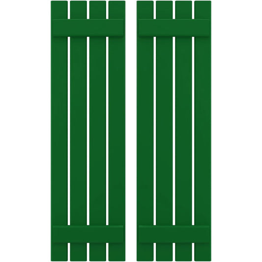 Ekena Millwork 15.5-in W x 45-in H Viridian Green Board and batten Z-bar Wood Exterior Shutters ( 2 -Pack )
