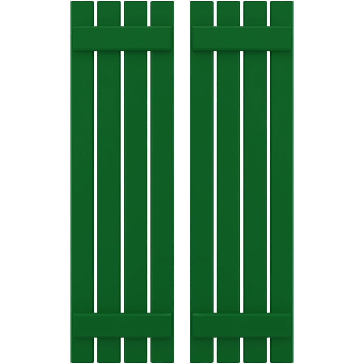 Ekena Millwork 15.5-in W x 43-in H Viridian Green Board and batten Z-bar Wood Exterior Shutters ( 2 -Pack )