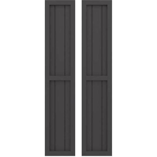 Ekena Millwork 10.5-in W x 57-in H Shadow Mountain Paintable/Stainable Board and batten Wood Exterior Shutters ( 2 -Pack )