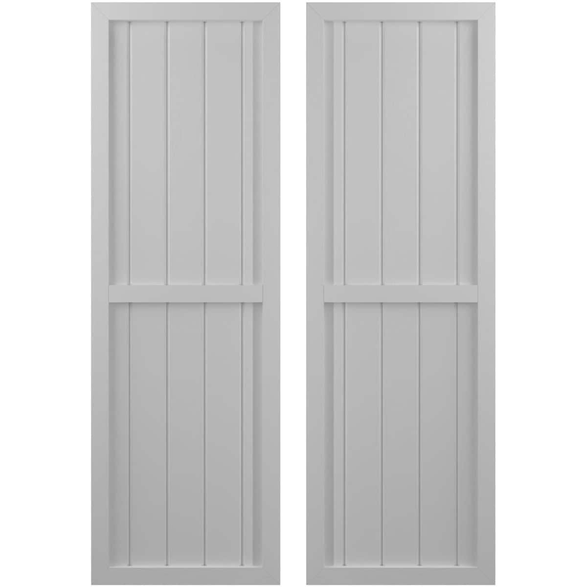Ekena Millwork 17.5-in W x 73-in H Primed Paintable/Stainable Board and batten Wood Exterior Shutters ( 2 -Pack )