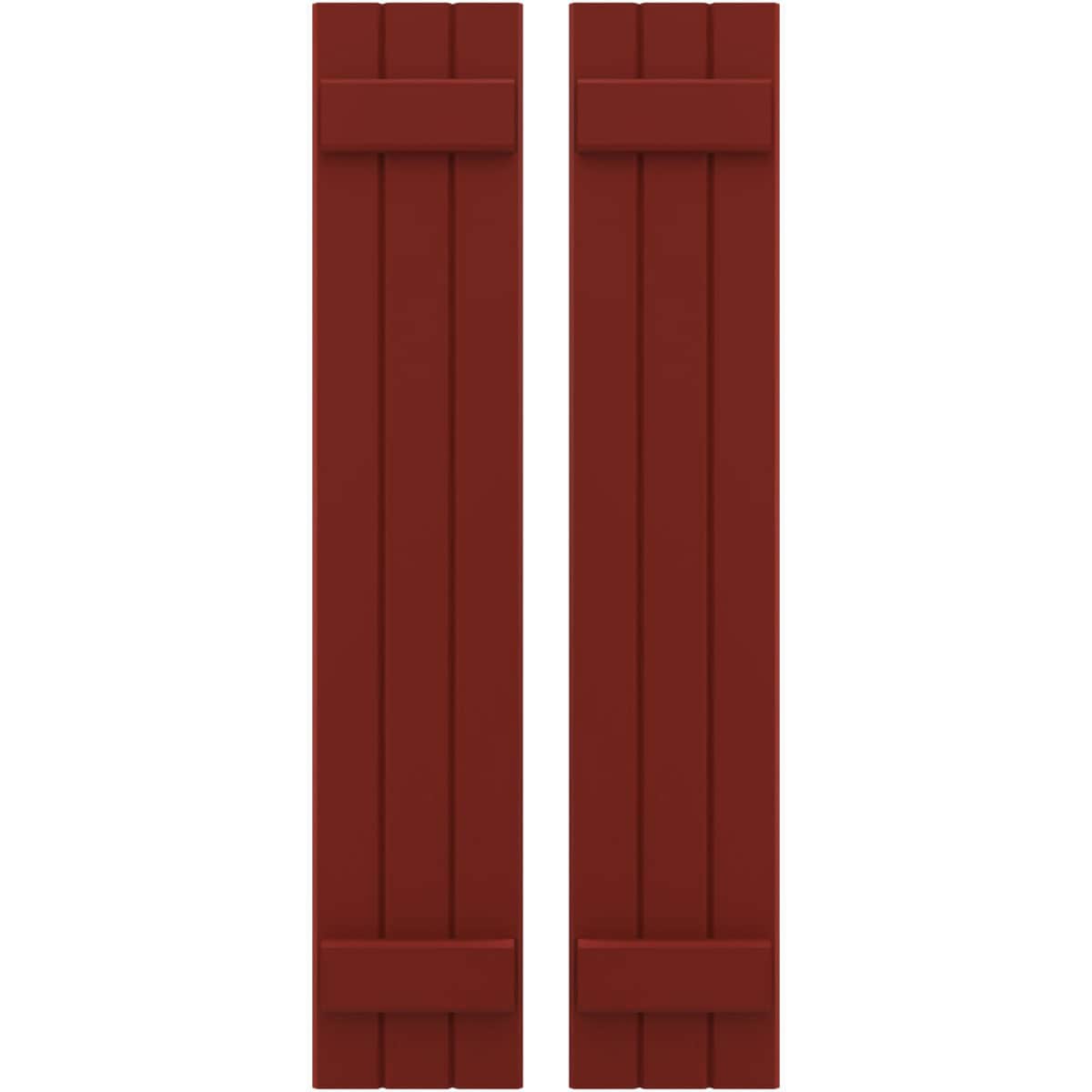 Ekena Millwork 10.5-in W x 81-in H Pepper Red Paintable/Stainable Board and batten Wood Exterior Shutters ( 2 -Pack )
