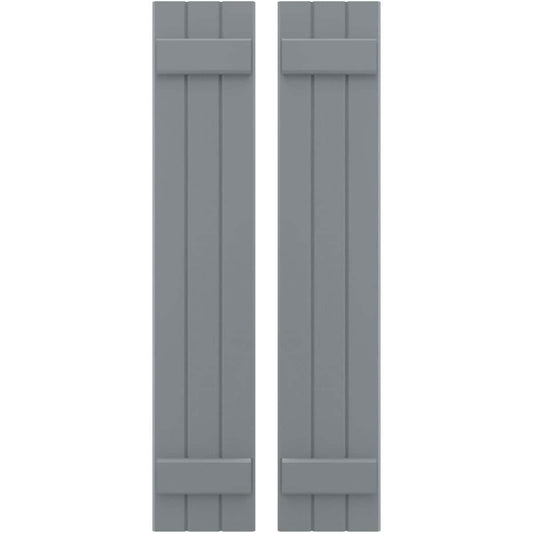 Ekena Millwork 10.5-in W x 82-in H Ocean Swell Paintable/Stainable Board and batten Wood Exterior Shutters ( 2 -Pack )