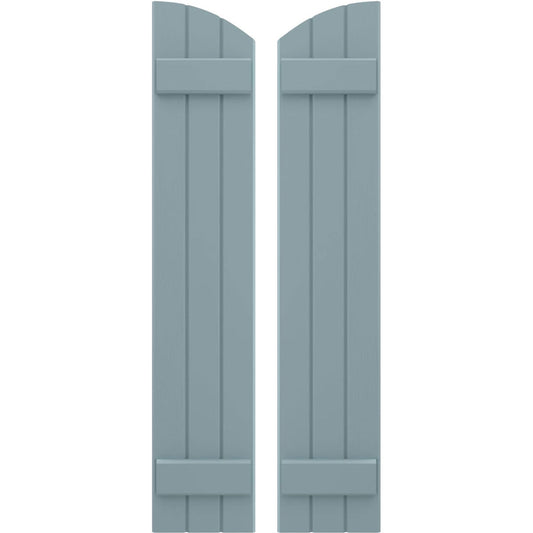 Ekena Millwork 10.5-in W x 63-in H Peaceful Blue Paintable/Stainable Board and batten Wood Exterior Shutters ( 2 -Pack )