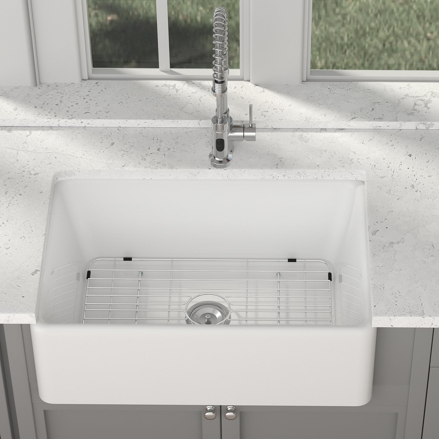 Lordear Undermount 30-in x 20-in Fireclay Single bowl Kitchen Sink