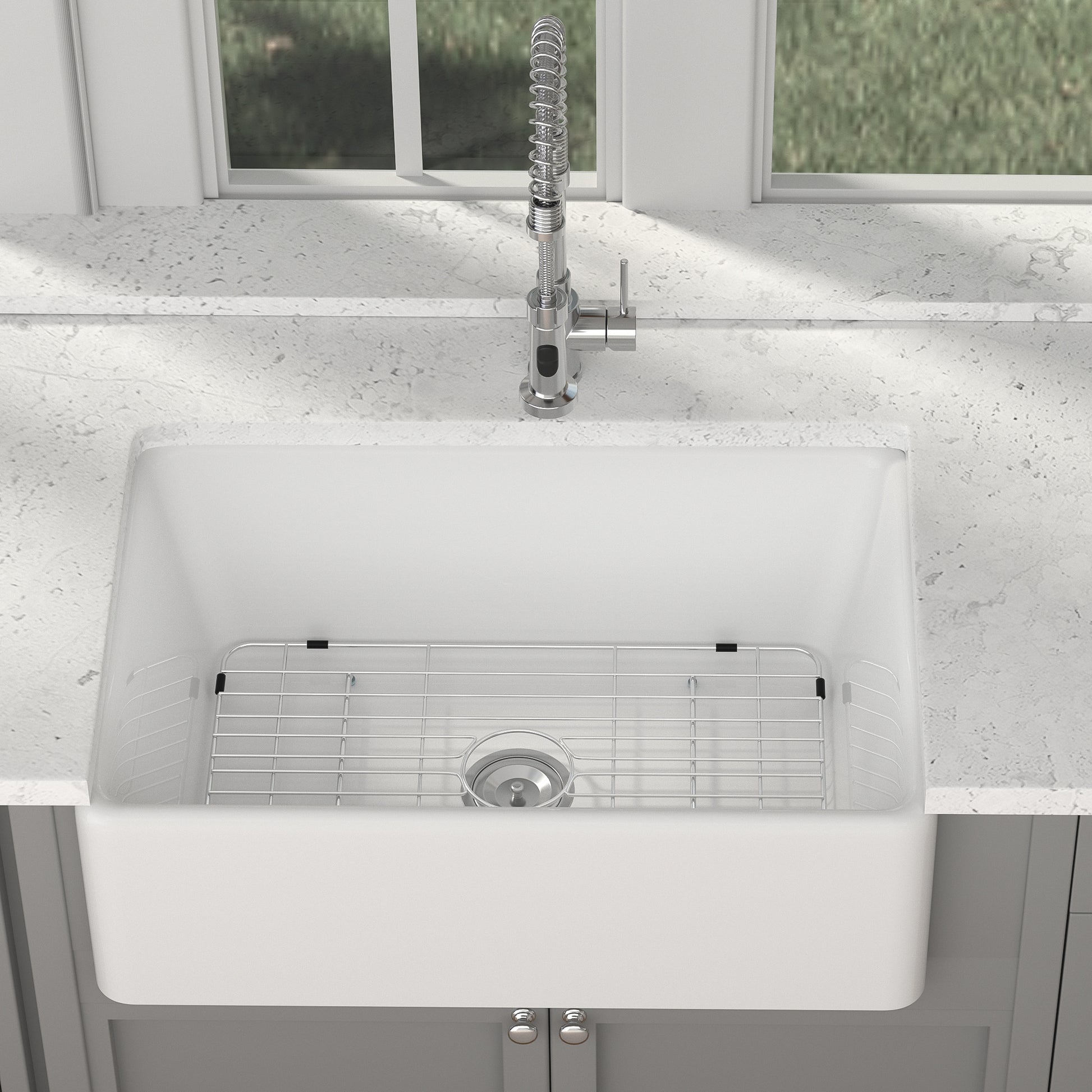 Lordear Undermount 30-in x 20-in Fireclay Single bowl Kitchen Sink